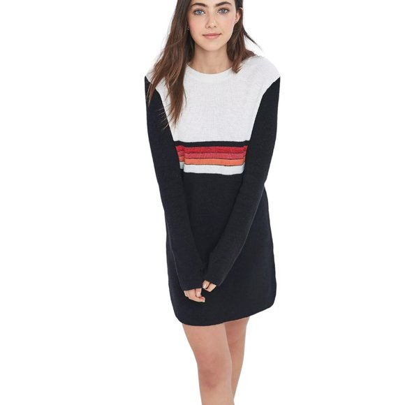 Free People Dresses & Skirts - Free People Striped Colorblock Knit Long Sleeve Sweater Midi Dress